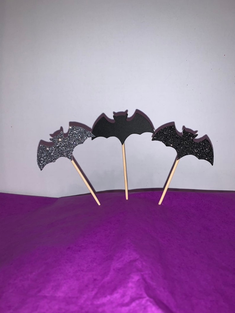 Halloween Bat Cupcake Toppers/Halloween Party/ Halloween Party Cupcake Toppers image 2