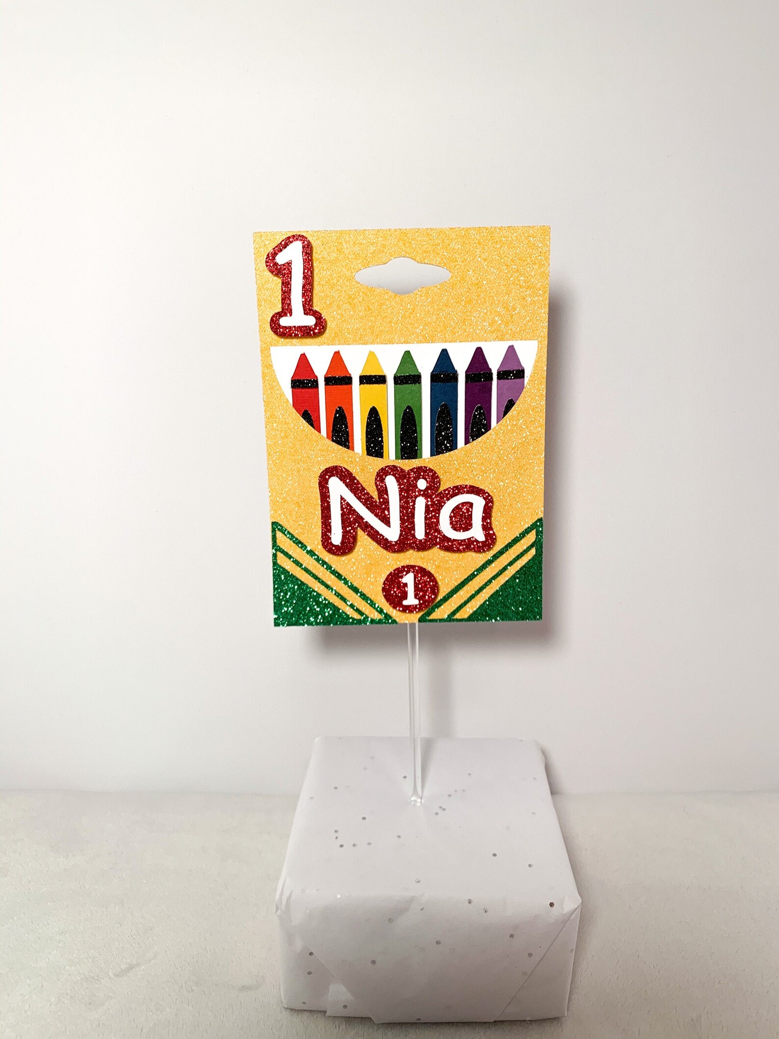 Crayon Cake Topper/crayola Cake Topper/birthday Cake Topper Etsy