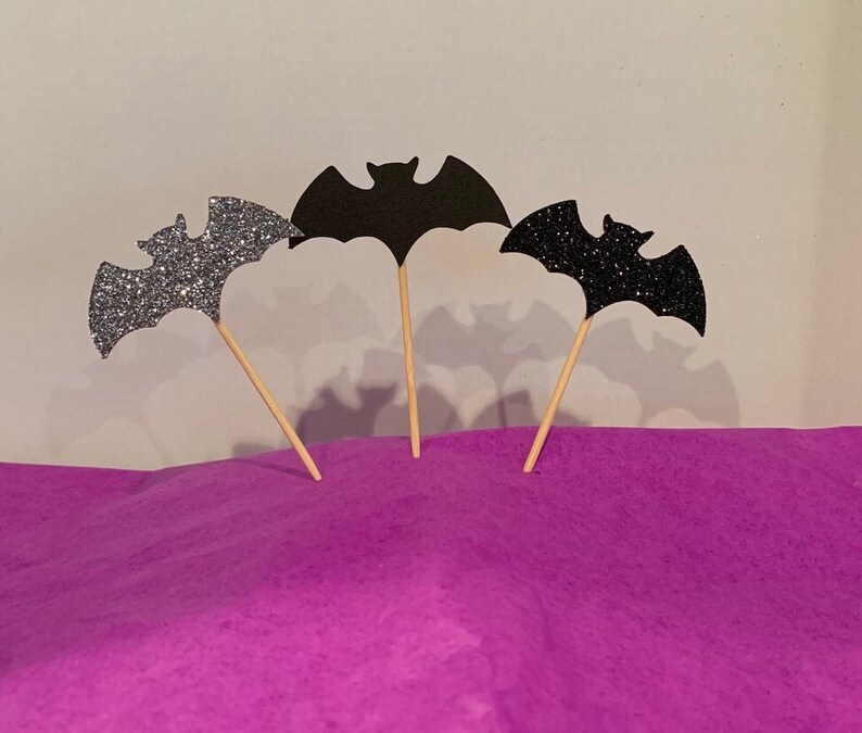 Halloween Bat Cupcake Toppers/Halloween Party/ Halloween Party Cupcake Toppers image 1