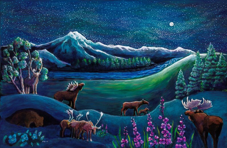 Metal Print Once Upon a Kenai Night