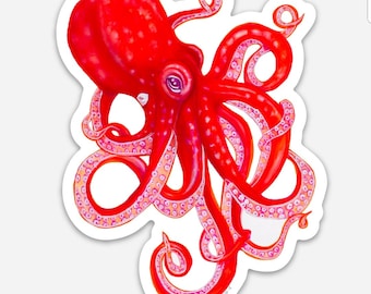 Octopus sticker waterproof vinyl