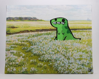 Teef – Stretched Canvas 16" x 20" Giclée Print remix of Jacob Alberts "A Vast Summer Landscape"