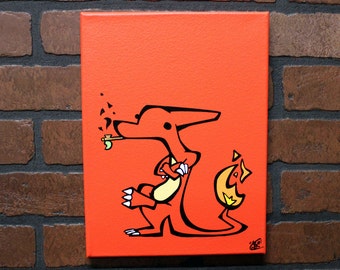 Chillmeleon. Hand painted 9" x 12" canvas.  Ain't nobody have time for your wall.