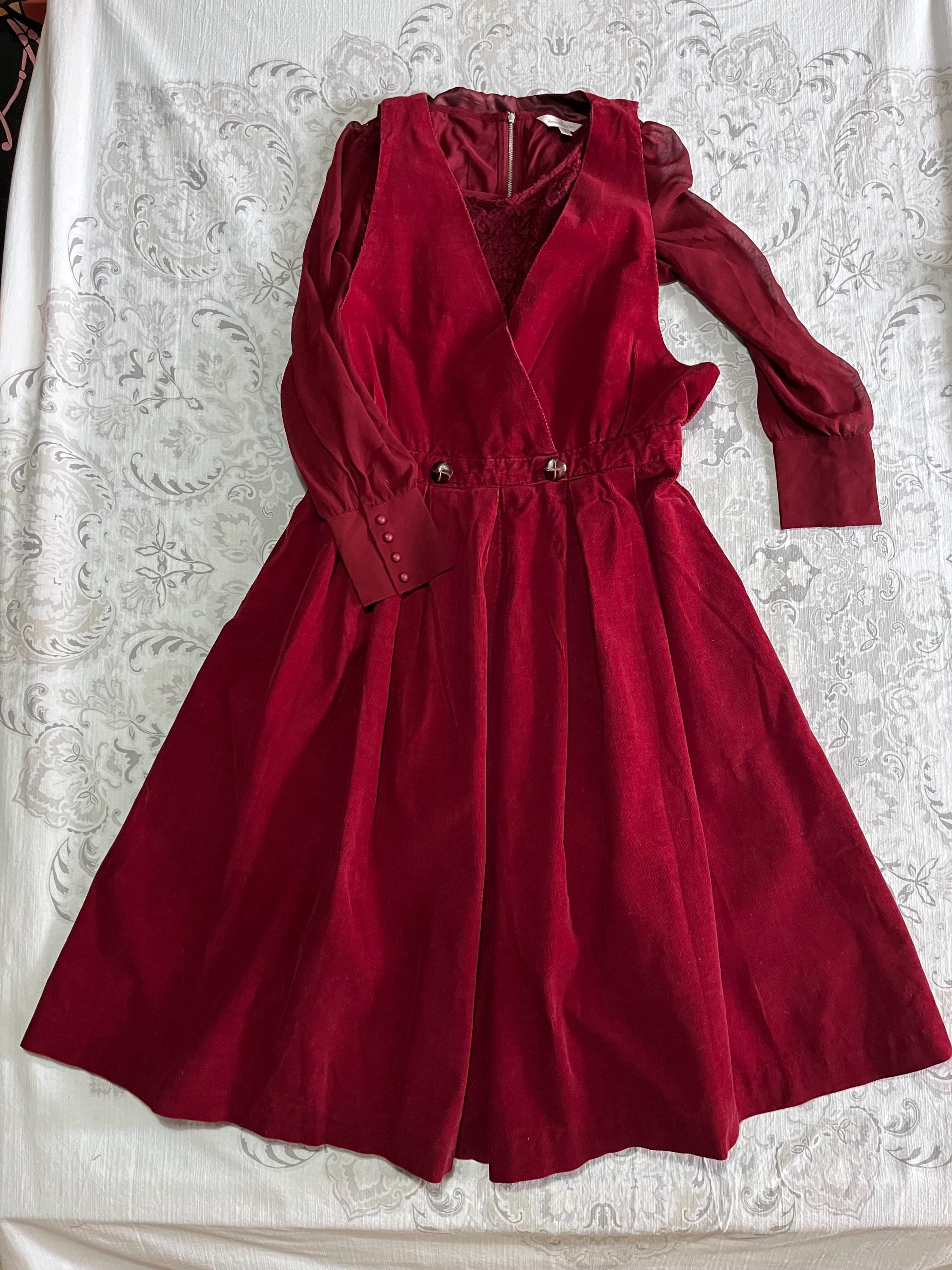 80s Corduroy Dress - Etsy