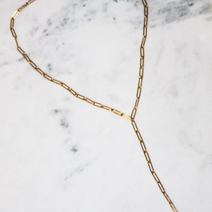 Long Link Drop Chain Necklace image 2
