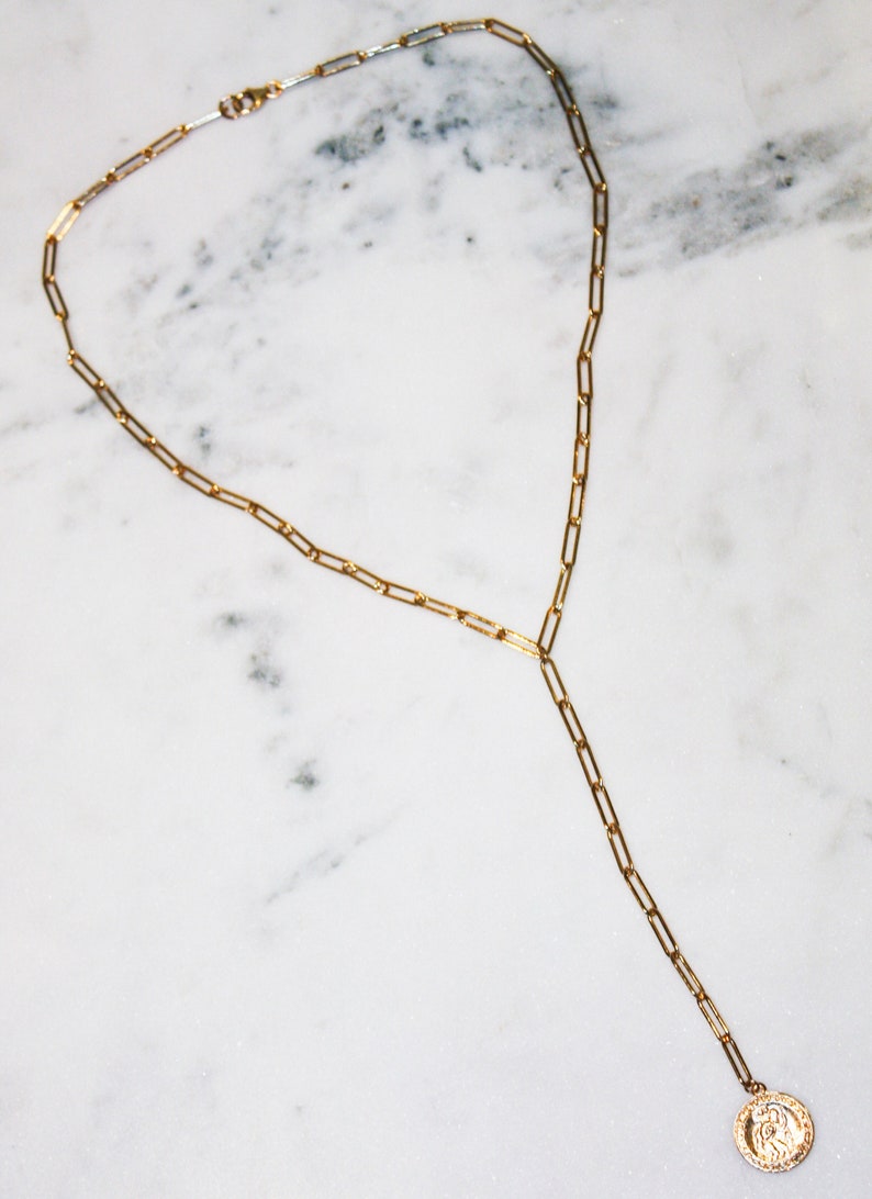 Long Link Drop Chain Necklace image 2
