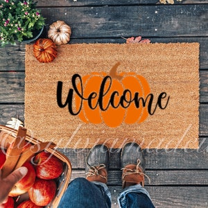 Pumpkin Doormat | Fall Doormat | Welcome Doormat | Custom Doormat