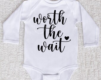 Worth The Wait Bodysuit Short Sleeve, Long Sleeve, New Baby Arrival, Pregnancy Announcement, Boy or Girl