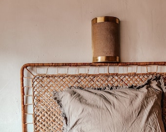 Wall lamp in brass and burlap handmade in Morocco