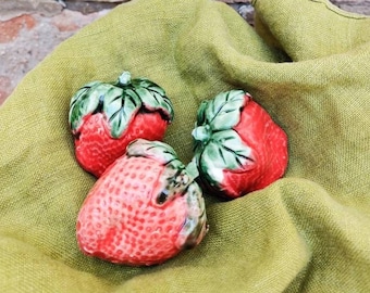 Ceramic strawberry handmade in Spain