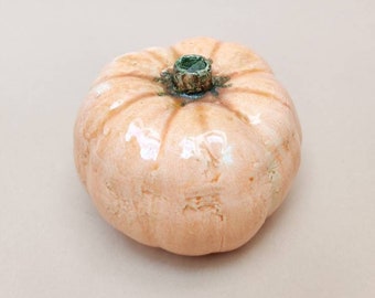 Ceramic small pumpkin- real size reproduction of vegetable