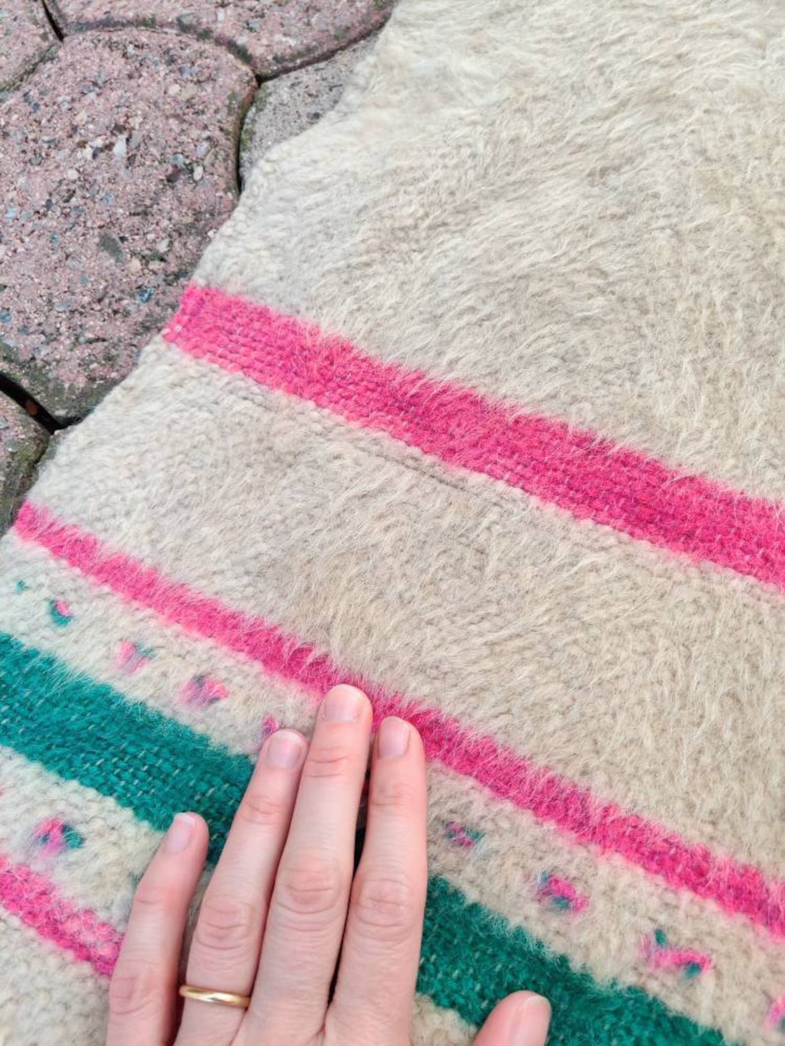 Vintage traditional Spanish woven merino wool blanket or Etsy