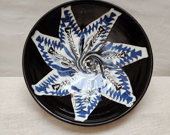 Traditional ceramic serving bowl handmade in Spain