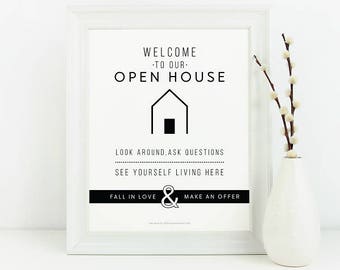 Open House Welcome Sign No.11 | Etsy
