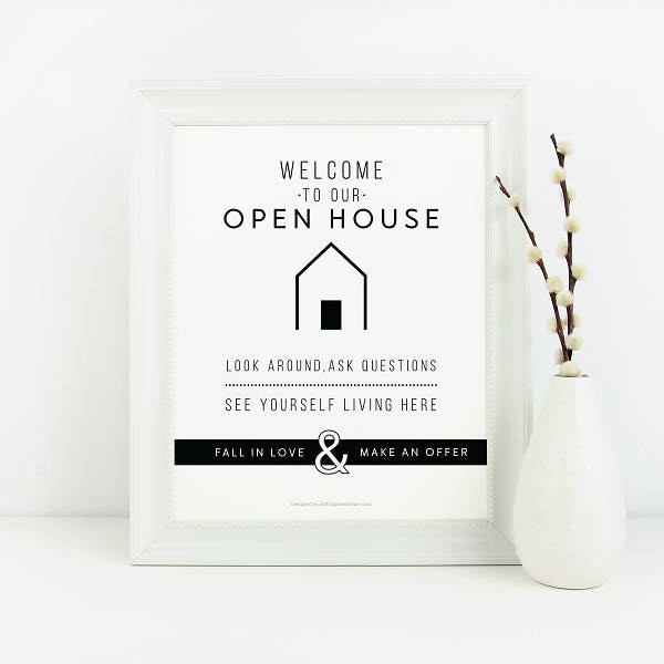 Open House Welcome Sign No.14