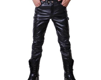 leather jeans mens skinny