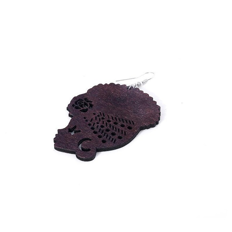 African head wrap turban shaped wooden earrings rlw959