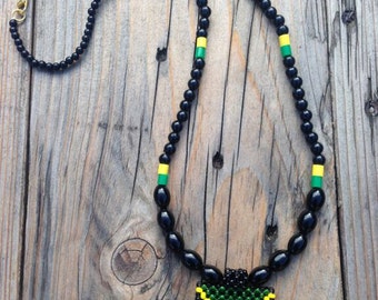 JAMAICAN BEADS WEAVED necklace RLW411