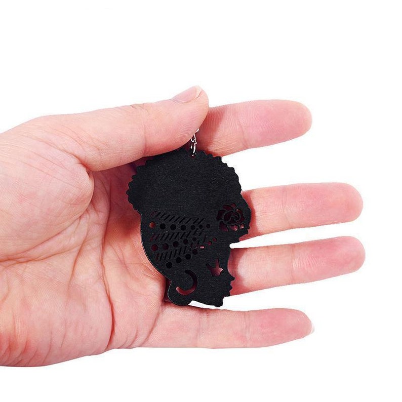 African head wrap turban shaped wooden earrings rlw959