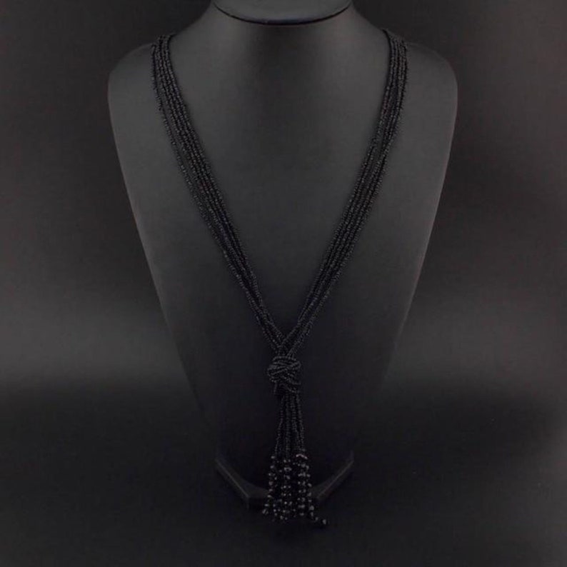 Female Fashion Handmade Acrylic Beads Tassels Long Necklace RLW2557