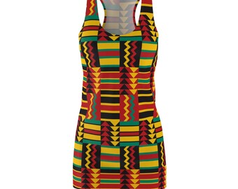 African Print Racerback Dress Rlw1879