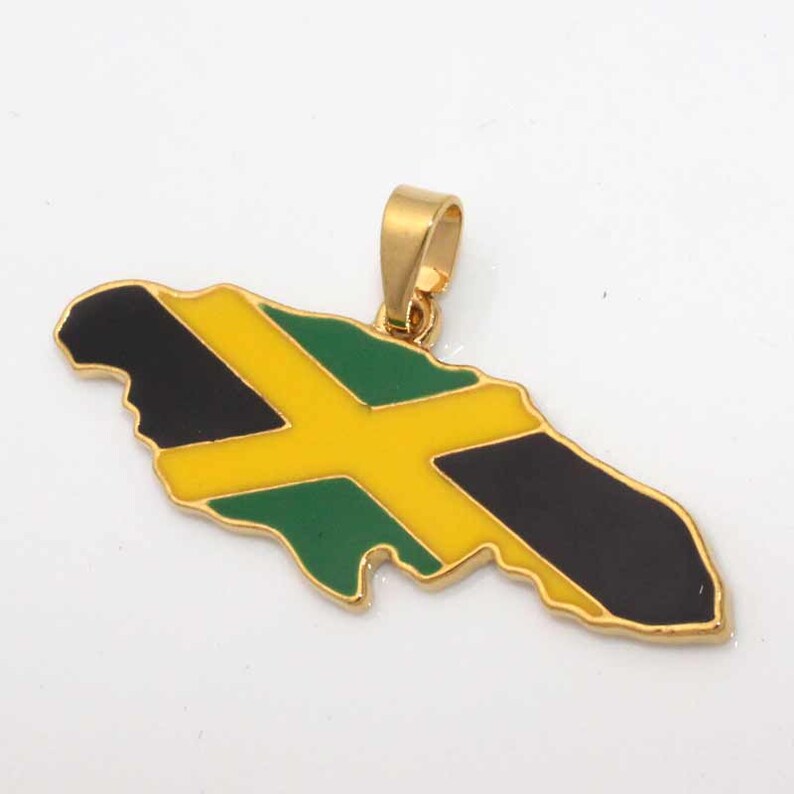 Jamaica map pendant necklaces gold color rlw1382