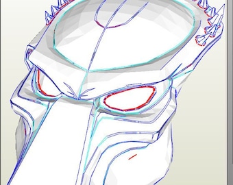 Predator Wolf BIO Mask A4 FOAM PDF Pepakura Template digital file
