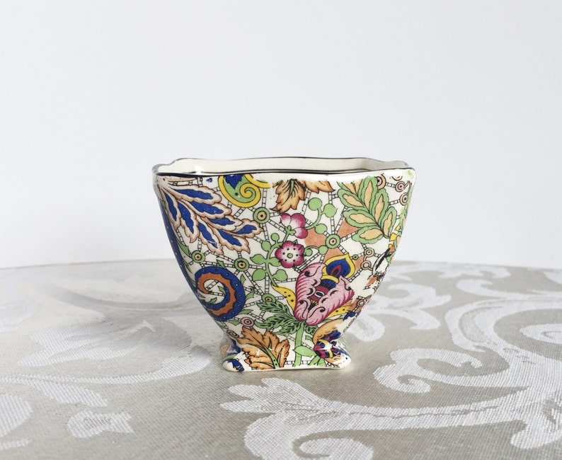 Royal Winton Grimwades Blue Paisley Sugar Bowl Chintz Design 1930/'s Vintage Dinnerware Made in England