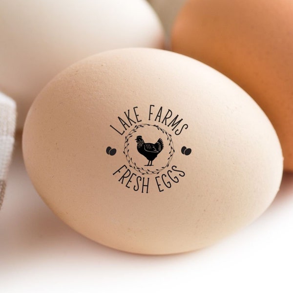 Egg Stamp Custom Personalized Egg Stamps Gift For Friend, Chicken Egg Stampers, Chicken Coop Farm Egg Label, Round Mini Hen Stamp For Farmer