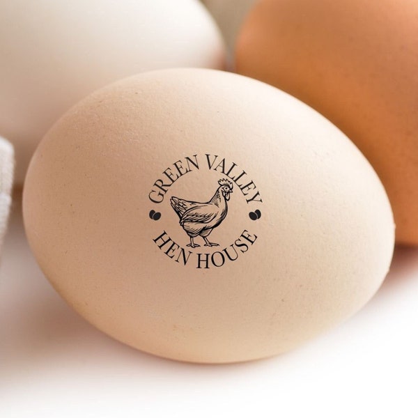 Egg Stamp Personalized Gift For Farmer, Custom Egg Stamps Chicken Coop Egg Stamper, Farmer Chicken Gifts, Hen Mini Egg Stamp For Farming