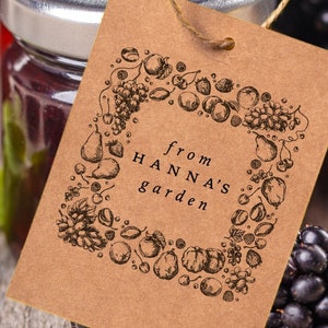 Tampon du jardin, cadeau jardinage pour maman, grand-mère, étiquette cadeau pour hôtesse de l'art, conserves et pâtisseries, étiquette de jardin personnalisée, cadeaux