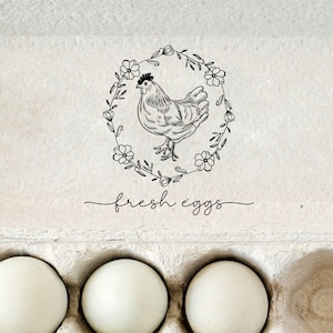 Egg Carton Rubber Stamp Custom Egg Carton Stamp Farm Fresh Eggs Label, Farmers Market Tag, Egg Business Logo Hen Eggs Chicken Coop Gift
