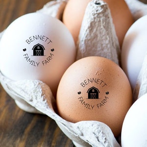 Egg Stamp Personalized Custom Egg Stamps, Cute Egg Stamper, Barn Stamp, Family Farm Name Rubber Stamp, Chicken Lover Gift Chicken Mom Gift