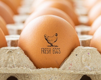Egg Stamp Chicken Gift For Chicken Lover, Fresh Eggs Stamp For Chicken Eggs, Farmstead Gifts, Small Rubber Stamp, Farmhouse Backyard Farm