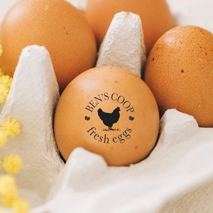 Custom Egg Stamps Personalized Egg Stamps, Chicken Egg Stamps, Chicken Coop Gift, Farm Egg Label, Round Mini Hen Egg Stamper For Farmer