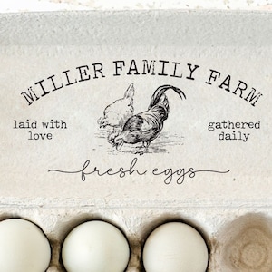 Egg Carton Stamp Personalized Chicken Egg Carton Stamp For Gifting Eggs, Custom Farm Stamp, Farmer Coop Accessory, Large Rubber Stamper Tags