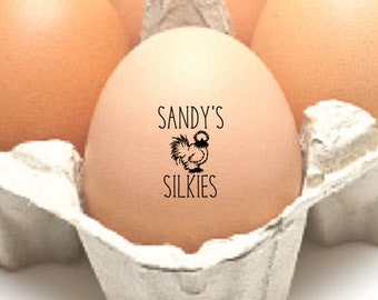 Silkie Chicken Egg Stamp Personalized Egg Stamper For Silkie Eggs, Hen Name Farm Stamp, Chicken Lover Gift, Customized Stamp For Chicken Mom