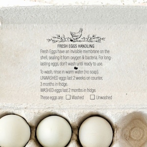 EGG HANDLING Stamp Egg Instructions Stamp Egg Carton Stamp, Safe Eggs Information, Farm Fresh Eggs Stamper, Chicken Egg Care Farmer's Market