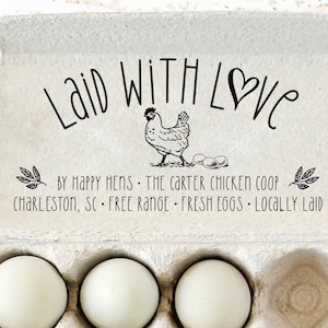 Personalized Egg Carton Stamp Custom Egg Carton Label Stamp Laid With Love Hens, Backyard Chicken Coop Owner, Chicken Lover Gift, Mom Dad
