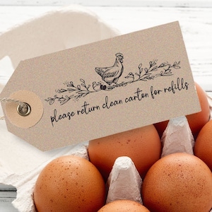 Egg Carton Stamp Return Carton Stamp, Please Return Clean Carton Chicken Farm Rubber Stamp, Chicken Coop Accessory, Backyard Chicken Gift