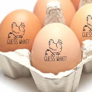 Chicken Egg Stamp, Guess What Chicken Butt, #Chickens, Custom Chicken Stamp, Mini Printed Eggs, Funny Chicken Gifts For Him, Farm Gag Gift