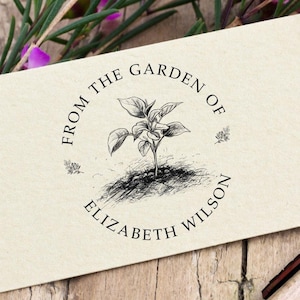 Personalized Garden Stamp From the Garden of Gardening Gift Homemade Rubber Stamp, Garden Label For Mom Grandma, Home Gardener, Flower Shop