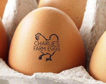 PERSONALIZED EGG STAMPS Custom Chicken Egg Stamp, Farm Stamp, Chicken Coop Name Stamper, Farm Egg Label, Chicken Lover Gift, Mini Hen Stamp