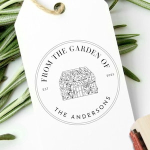 Tampon de jardin personnalisé du jardin Tampon de plante personnalisé, cadeau de jardinage d'étiquette de jardin fait main, tampon de marché de producteurs pour étiquettes fleurs
