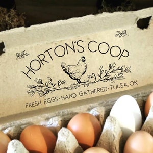 Egg Carton Stamp Personalized Egg Cartons, Chicken Coop Gift, Custom Egg Cartons, Unique Farmer Gift, Fresh Eggs Stamper, Farm Name Logo