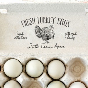 Turkey Egg Carton Stamp Turkey Eggs Stamp Custom Rubber Egg Carton Stamp, Personalized Turkey Farm Stamp, Farmer Gift, Farm Fresh Eggs Stamp