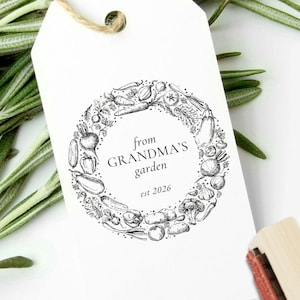 From the Garden of Stamp Vegetable Gardening Gift For Mom, Grandma, Stamp For Baking Canning Homemade By Stamp Hostess Personalized Favors