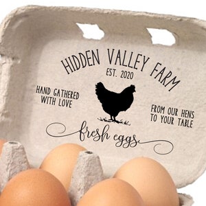 Tampon de boîte d'oeufs personnalisé pour offrir des oeufs, Tampon de ferme d'étiquette de boites d'oeufs, Accessoire de poulailler, Cadeau de poulet de basse-cour Grands oeufs frais Tampon en caoutchouc