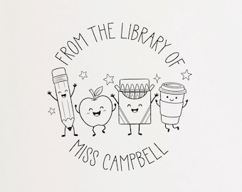 Personalized Pre-School or Kindergarten Teacher Classroom Stamp Doodle Book Stamp Custom Early Education Graduation Gift Appreciation Gift