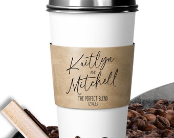 Wedding Coffee Stamp Personalized, Custom Coffee Sleeves Stamp, Handwriting The Perfect Blend Favor Rubber Stamp, Tea To Go Cup, Calligraphy